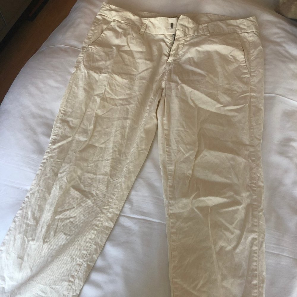 White cotton/linen pants